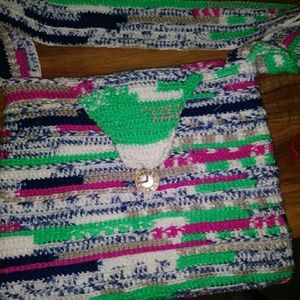 Hand crochet lined purse